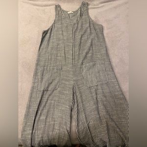 Blue striped jumper/jumpsuit/romper capri length